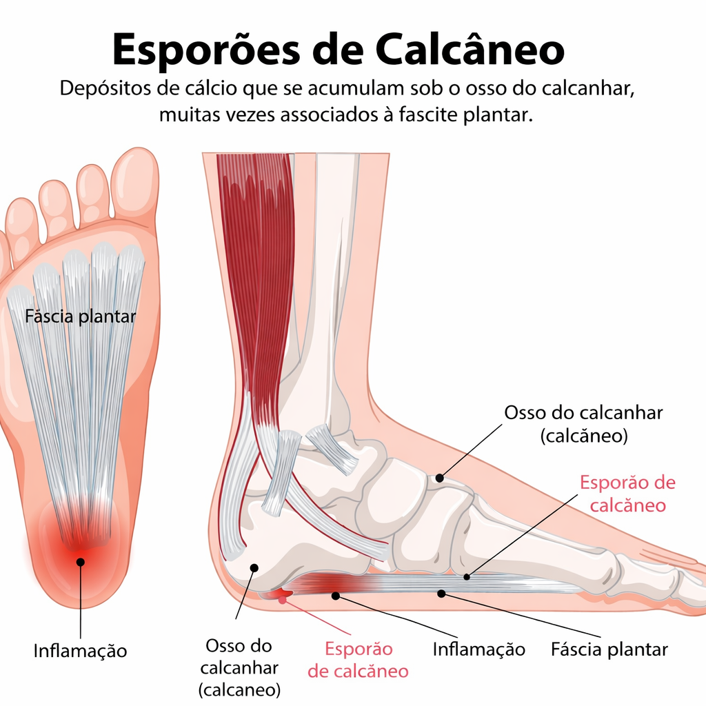 Ilustração do esporão do calcâneo
